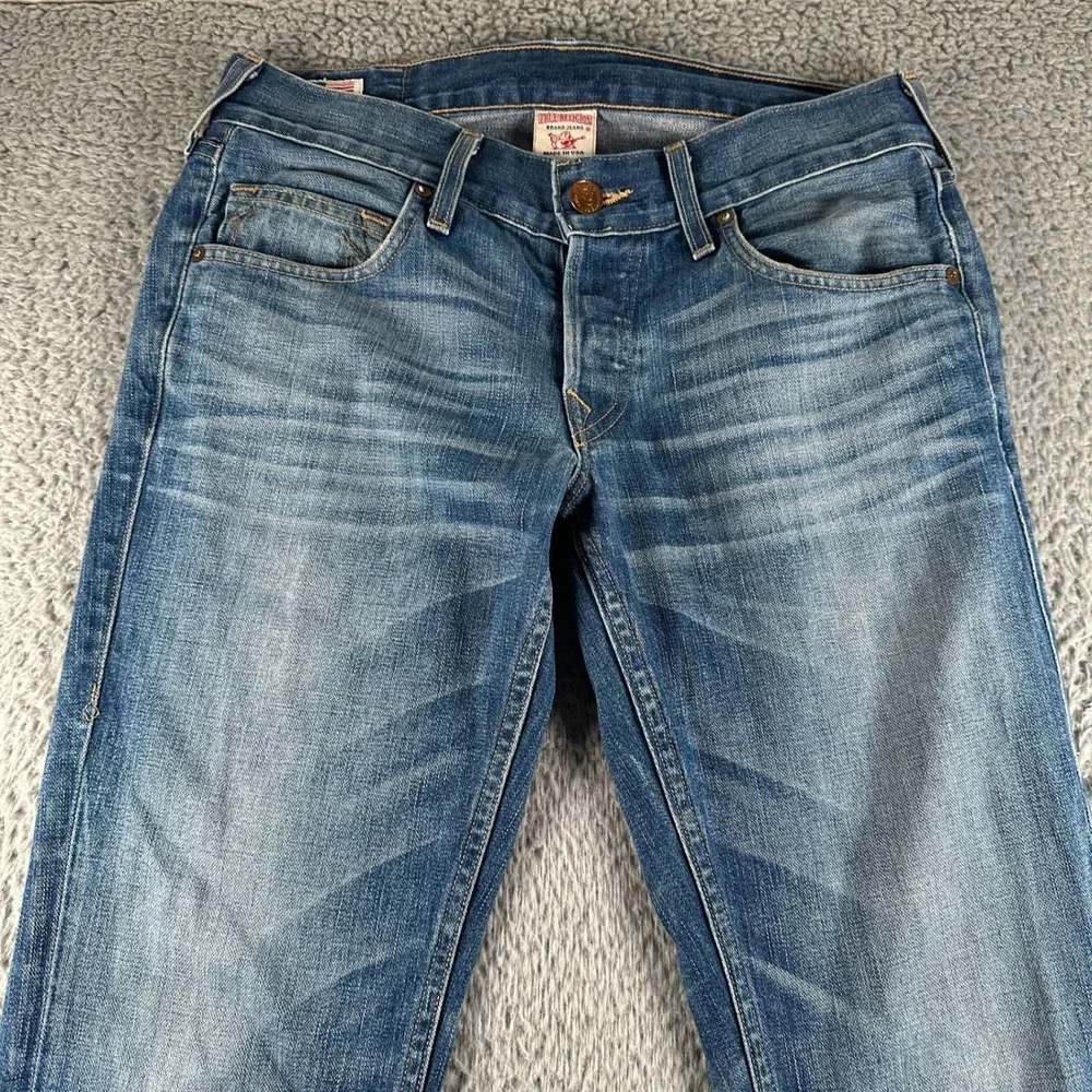 True Religion‎ Jeans Mens 31 Bobby Straight Leg Light Blue Wash Made In USA